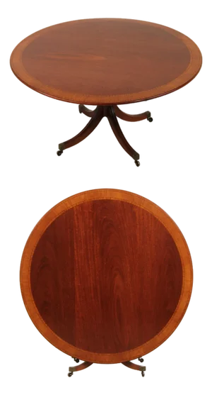 William Tillman English Round Mahogany Tilt Dining Room Table
