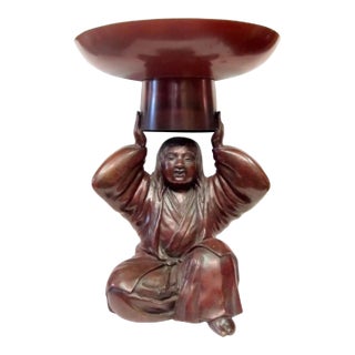 Antique Japanese Figural Bronze Ikebana Stand For Sale