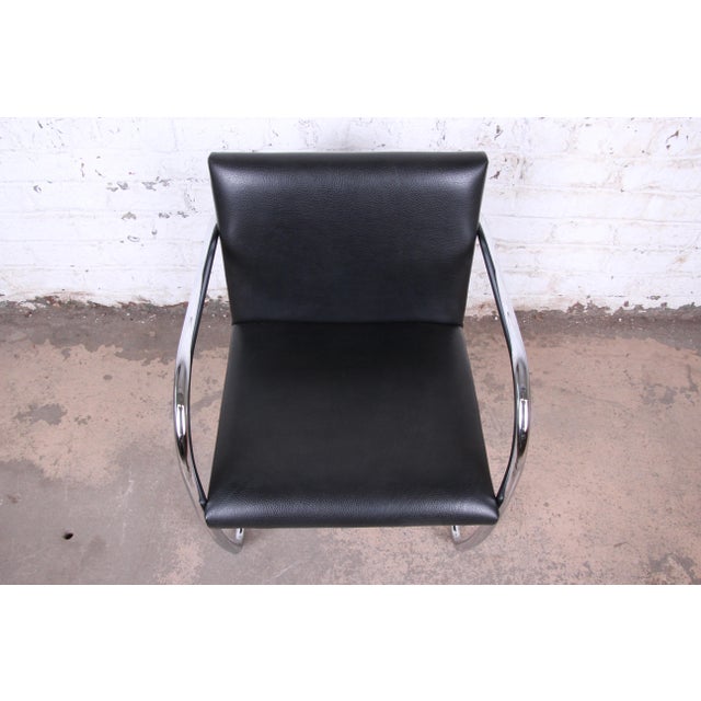 Van Der Spek Leather Black Mies Van  Der  Rohe Black  Leather  and Chrome Brno Chair 