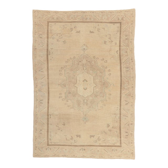 Vintage Turkish Oushak Rug, 06'00 X 08'06 For Sale