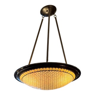 Hilliard Lamps Woven Dome Tiled Pendant For Sale