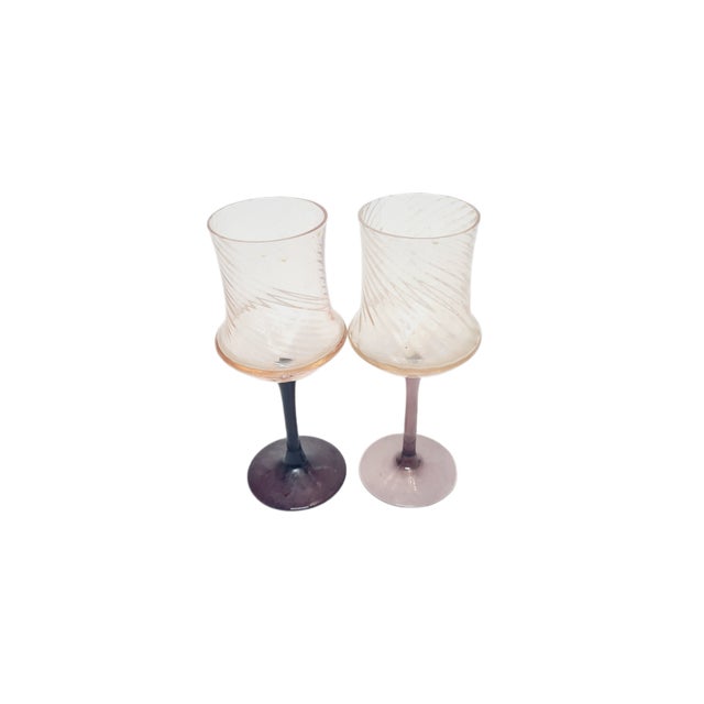 Art Deco Wine Glasses, Poland, 1930s, Set of 2 For Sale - Image 15 of 18
