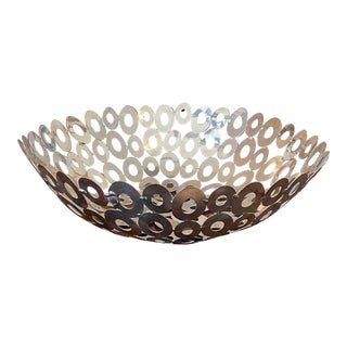 Contemporary Welded Stainless Steel Round Decorative Bowl For Sale