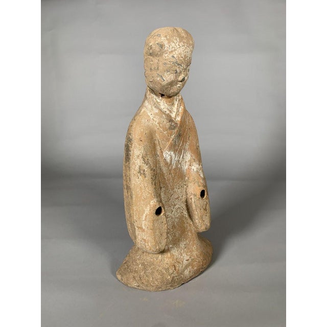 Terracotta sculpture of a court lady, Han Dynasty, 206 BC-220 AD, Mingqi, China, archaeology For Sale - Image 9 of 9