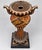 Vintage Jeweled Mosaic Pedestal Bowl and 3 Candleholders Gold Amber For Sale - Image 11 of 13