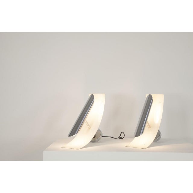 Wall Lamps in White Painted Aluminum and Chrome, Italy, 1970s, Set of 5 For Sale - Image 11 of 18