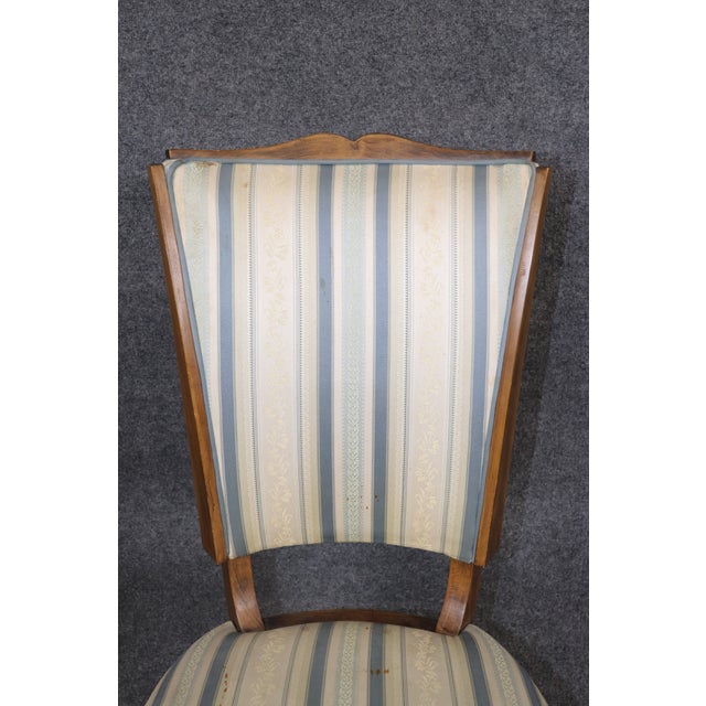 6 French Art Deco Mustache Back Dining Chairs Attributed to Jules Leleu For Sale - Image 14 of 15