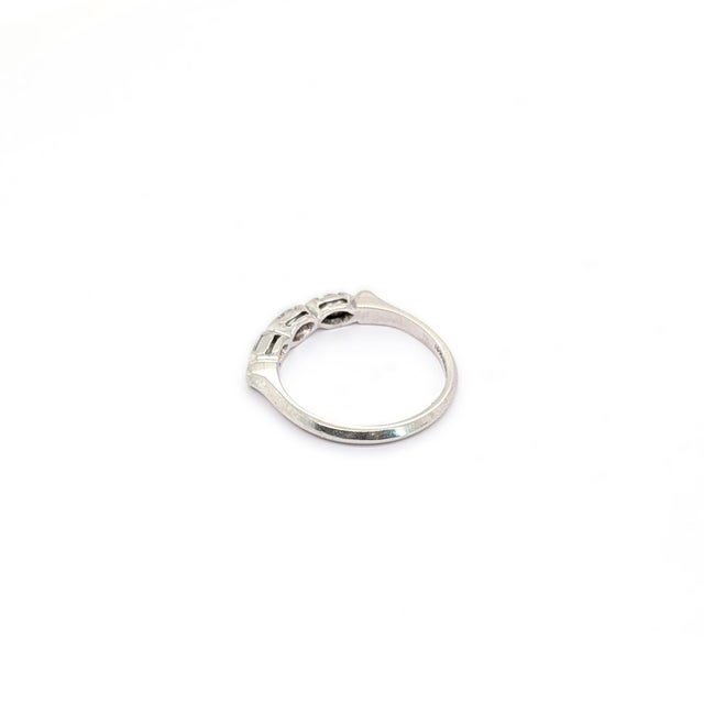 Contemporary Platinum East-West Bezel Set Marquise Diamond Wedding Band - Size 6.25 For Sale - Image 3 of 6