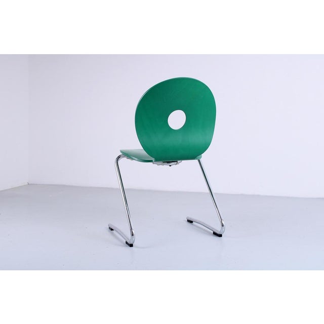 Rare piece by Verner Panton, this original green Pantoflex! Produced by VS Vereinigte Spezialmöbelfabriken, Germany....