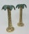 Hollywood Regency Vintage Carved Brass and Copper Palm Tree Candle Sticks Heavy and- a Pair For Sale - Image 3 of 13