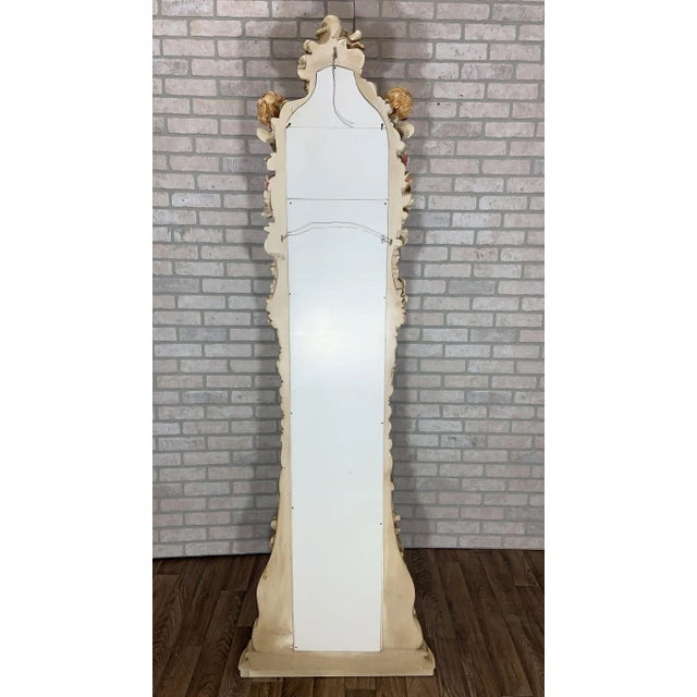 Vintage Italian Rococo Carved and Painted Cherub/Angel Grandfathers Clock For Sale - Image 10 of 12