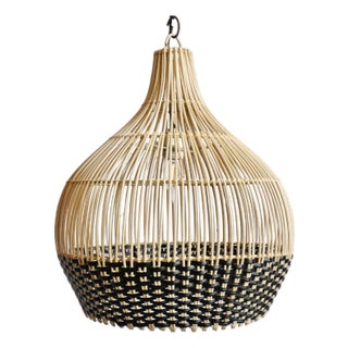 Modern Wicker Tux Gourd Pendant Light Small For Sale