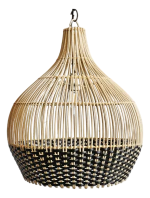 Modern Wicker Tux Gourd Pendant Light Small