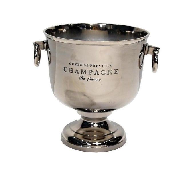 Metal French Silver-Plated Cuvee Champagne Cooler For Sale - Image 7 of 10