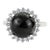 Antique Style Black Star Statement Ring With Sparkling Halo Zircons Size 7 For Sale