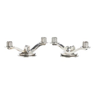 Art Deco Silver Candelabras, Set of 2 For Sale