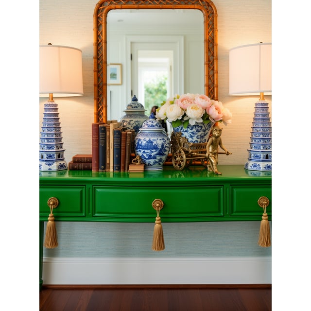 2020s Chinoiserie Pagoda Porcelain Table Lamp For Sale - Image 5 of 5