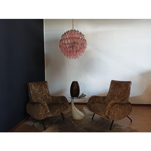 Spherical Murano Glass Candelier with 140 Pink Glasses For Sale - Image 9 of 18