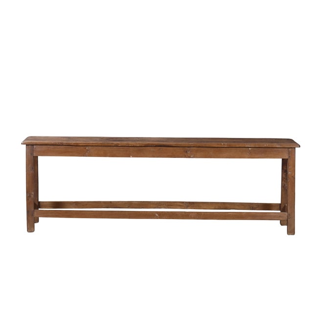 Vintage Indian Teakwood Bench For Sale In Santa Fe - Image 6 of 7