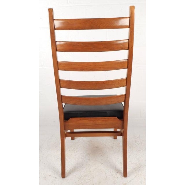 1970s Set of Mid-Century Modern Ladder Back Dining Chairs For Sale - Image 5 of 11