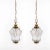 A Pair of pectacular 1950s French Rococo Style Brass Chain Pendant Lights with Heavy Acid-Etched Pressed Crystal Shades....