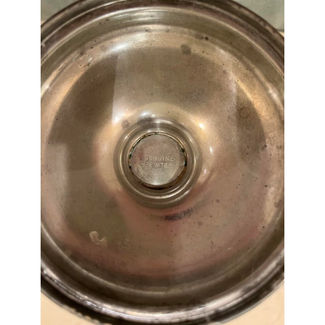 Mid 20th Century Vintage Pewter Basket Vase For Sale - Image 4 of 6