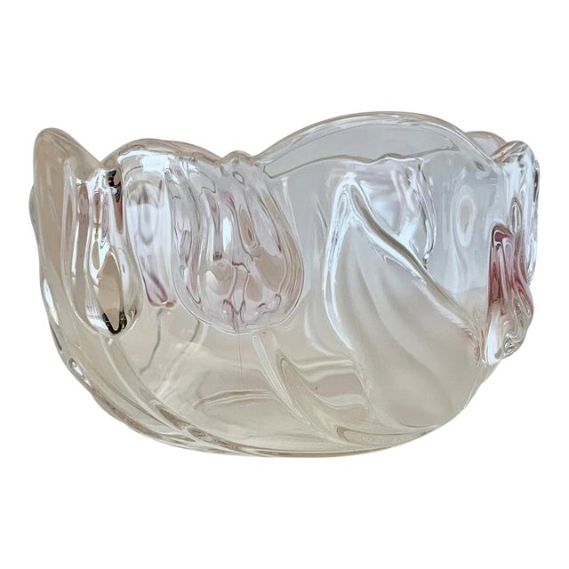 Vintage Pink and White Tulip Candy Dish For Sale