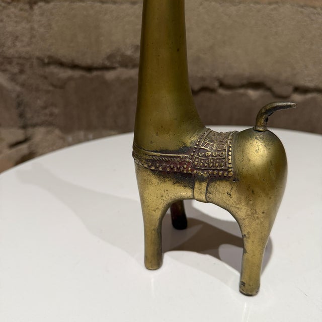Brass Brass Figurine Stylized Lama Mid Century Modern Decor For Sale - Image 8 of 15
