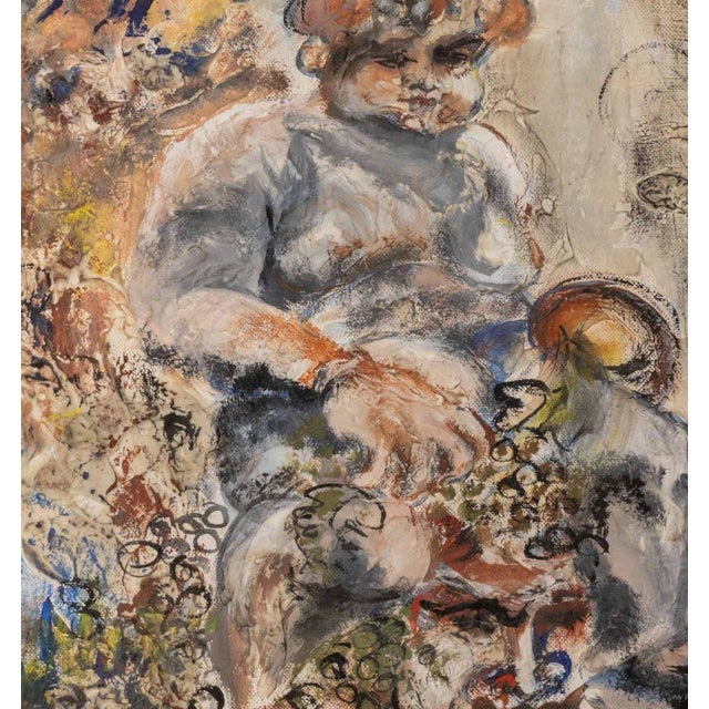 American School Abstract Figure Oil, 20th C. For Sale - Image 4 of 7