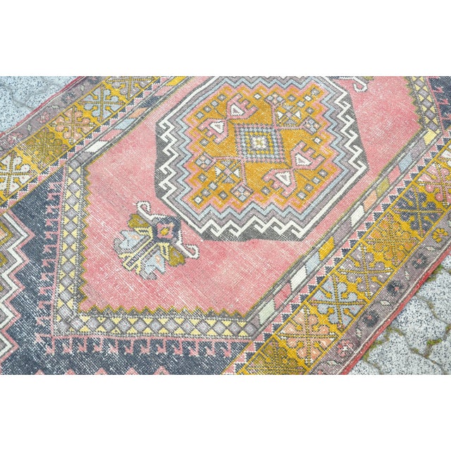 Turkish Vintage Pastel Wool Area Rug For Sale - Image 3 of 11