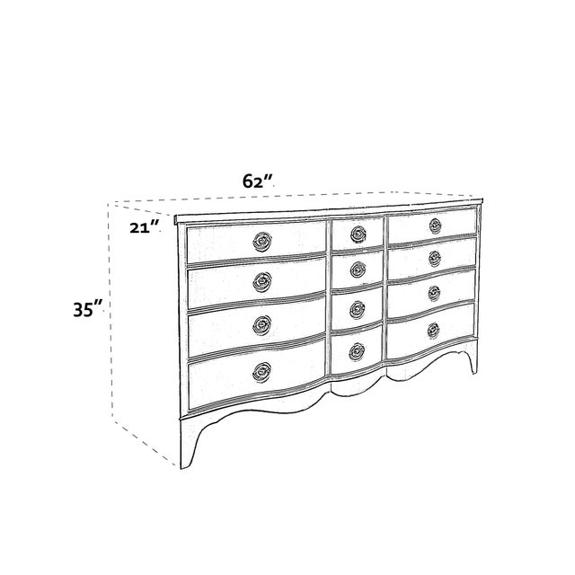 1950s Lacquered Serpentine Neutral 12 Drawer Dresser For Sale - Image 14 of 14