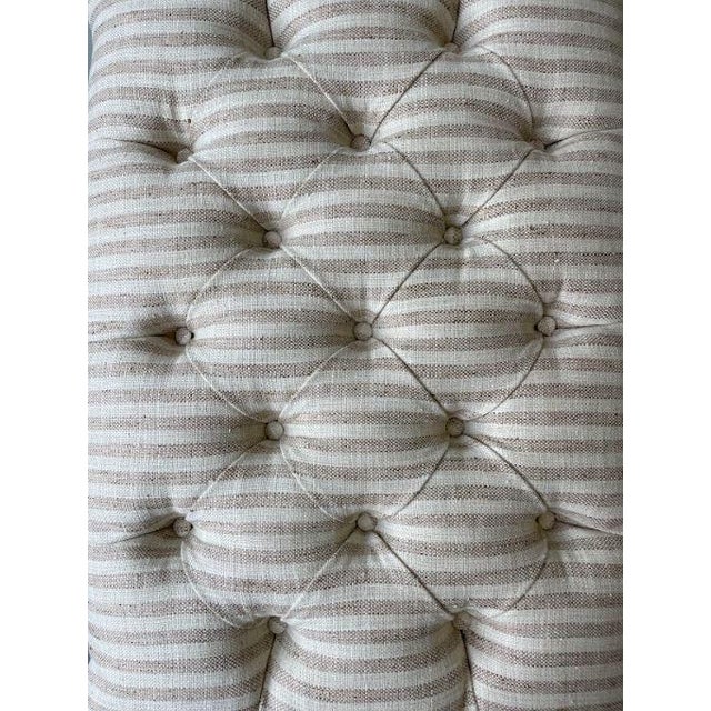 1980s Tufted Ottoman With Skirt For Sale - Image 5 of 6