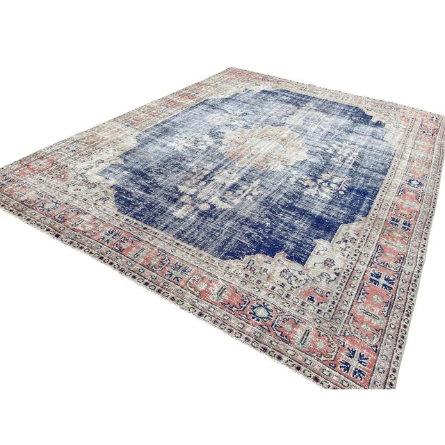 1970s Turkish Handmade Blue Rug, 1970s For Sale - Image 5 of 9
