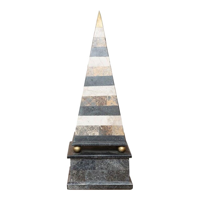 Large Obelisk With Various Layers of Marble For Sale