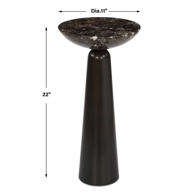 Art Deco Hastings Brown Marble Accent Table For Sale - Image 3 of 6