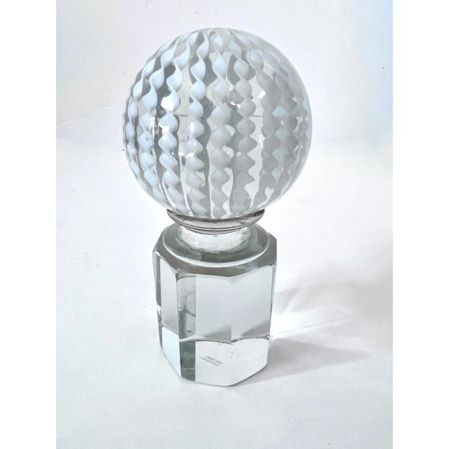 Transparent Signed Italian Venini Murano White Ribbon Paperweight For Sale - Image 8 of 10