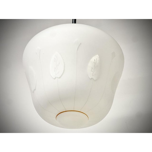 Metal Mid-Century Swedish Modern Opaline Glass Pendant, 1950s-1960s For Sale - Image 7 of 11