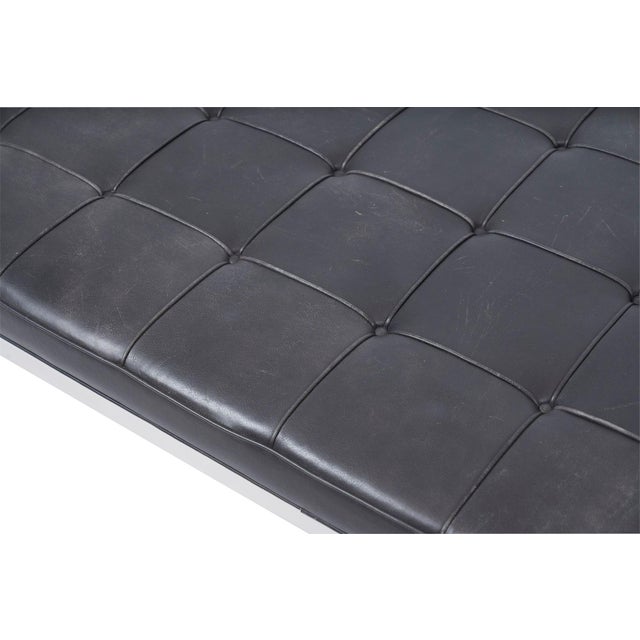 Mid-Century Modern Nicos Zographos Monumental Gallery Bench, Leather and Steel For Sale - Image 3 of 6