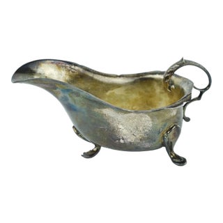 Mid 20th Century C J Vander Ltd Sterling Silver Gravy Sauce Boat Birmingham England For Sale
