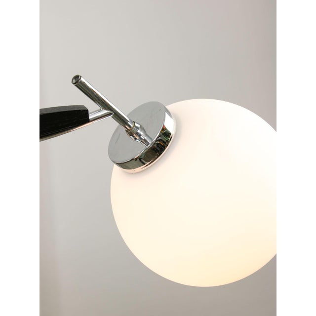 Space Age Italian Chrome and Opaline Chandelier, 1970s For Sale - Image 12 of 18