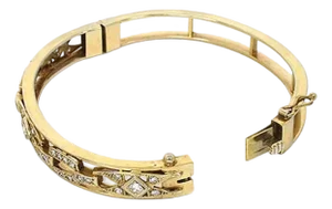 Late 20th Century Diamond Fancy 14k Yellow Gold Open Design Bracelet