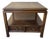 1960s Hekman Walnut End Table With Parquet Patterned Top and Two Lower Drawers and Brass Hardware For Sale