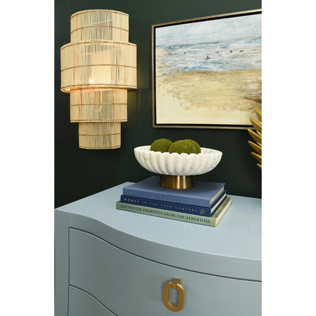 2020s Matthew Izzo Home Tia Four Tiered Natural Rattan Wall Sconce For Sale - Image 5 of 6