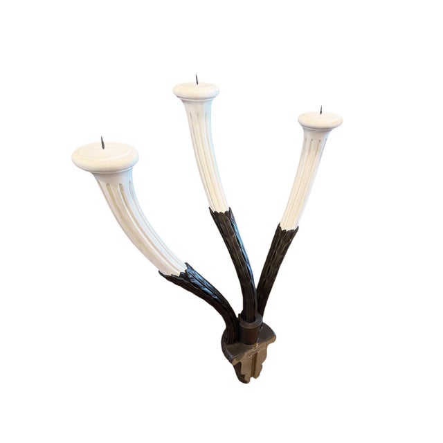 Rose Tarlow Neoclassical Rose Tarlow Three Arm Candle Sconce For Sale - Image 4 of 11