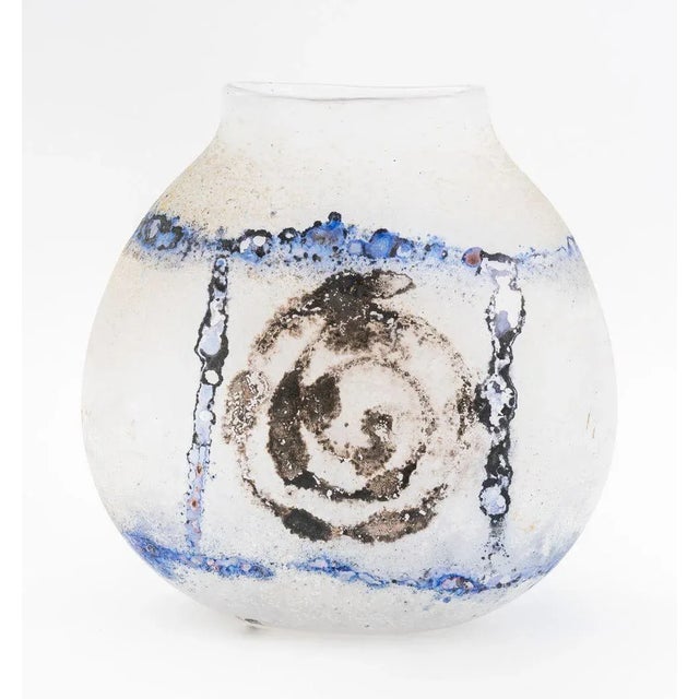 Glass Seguso Arte Vetro Spiral Motif Scavo Glass Vase For Sale - Image 7 of 9