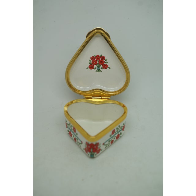 Halcyon Days England Enamel Heart Shaped I Love You Trinket Keepsake Box 2" For Sale - Image 6 of 12