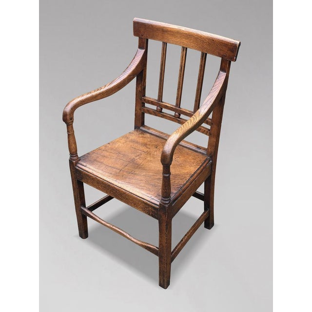 Wood Antique George III Country House Chair in Elm, 1790 For Sale - Image 7 of 12