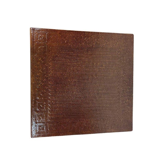 Harrison Van Horn Harrison Von Horn Style Brown Lacquered Raffia Low Coffee Table For Sale - Image 4 of 4