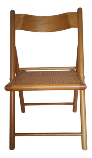 Vintage Cane Folding Chair, 1960s