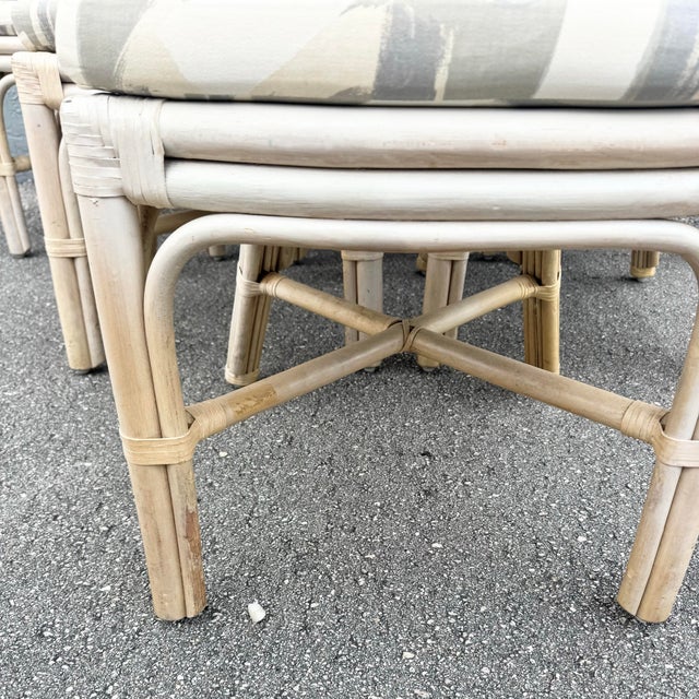 Beige Boho Chic Sculpted Leaf Back Pencil Reed Dining Chairs - Set of 6 For Sale - Image 8 of 12